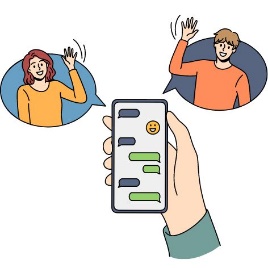 A hand holding a phone with a message
Description automatically generated